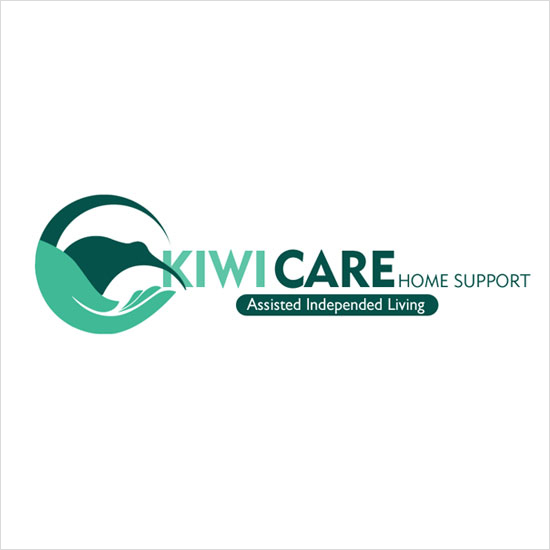 Kiwi care logo with hands and protection 