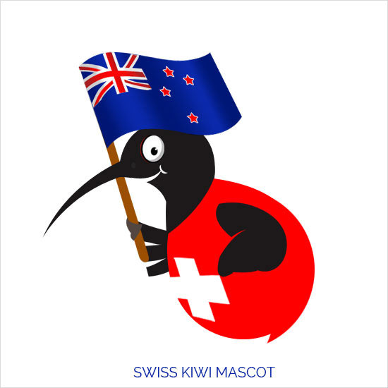 Swiss and NZ collaboration mascot