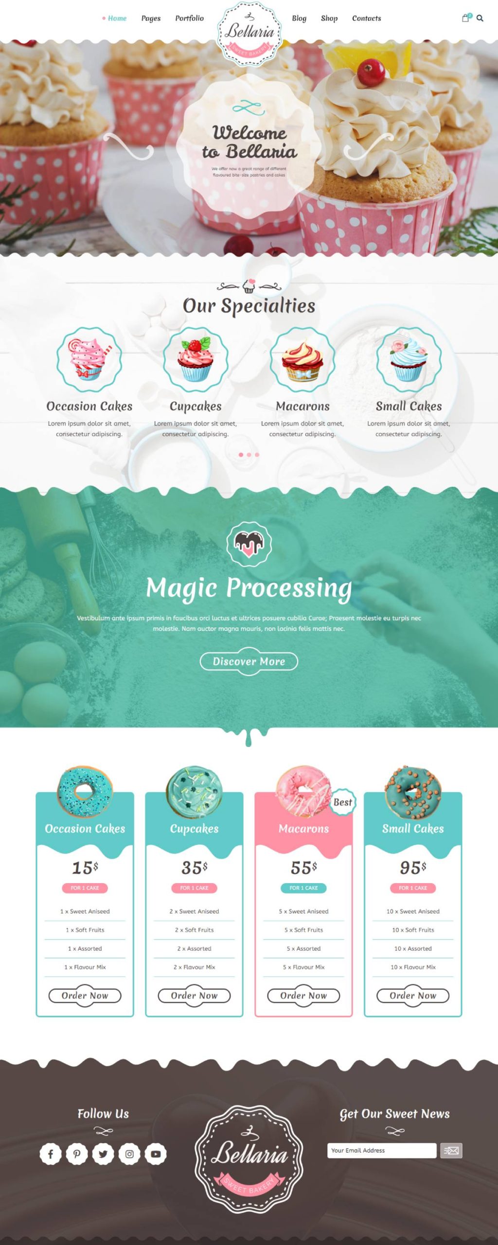creative bakery website design