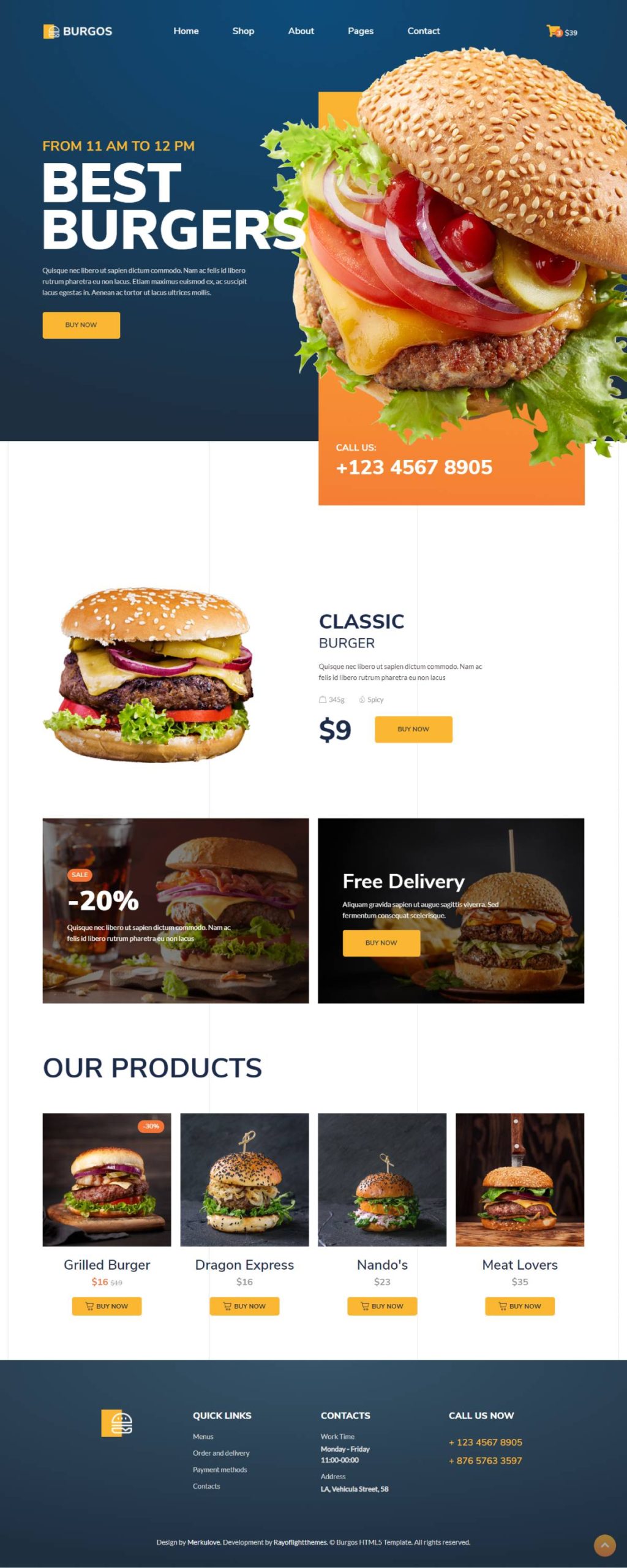 fast food website design