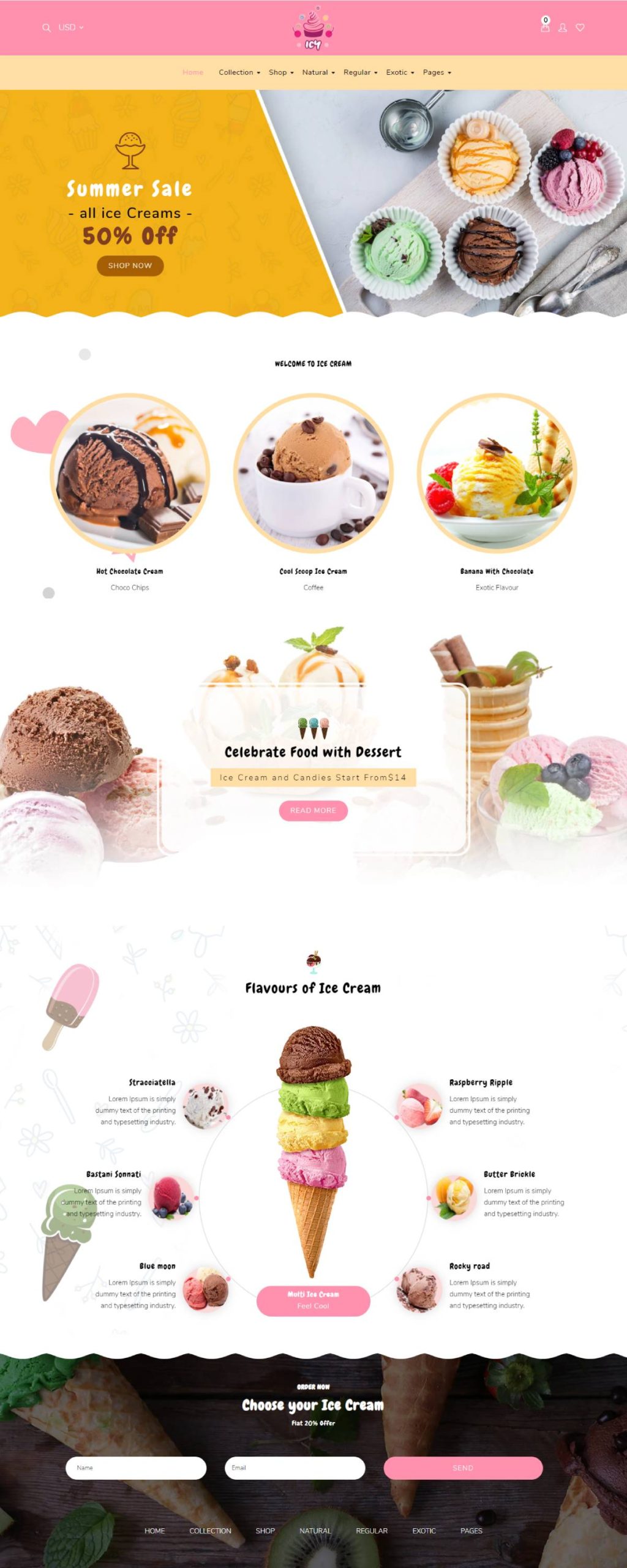 ice cream website design