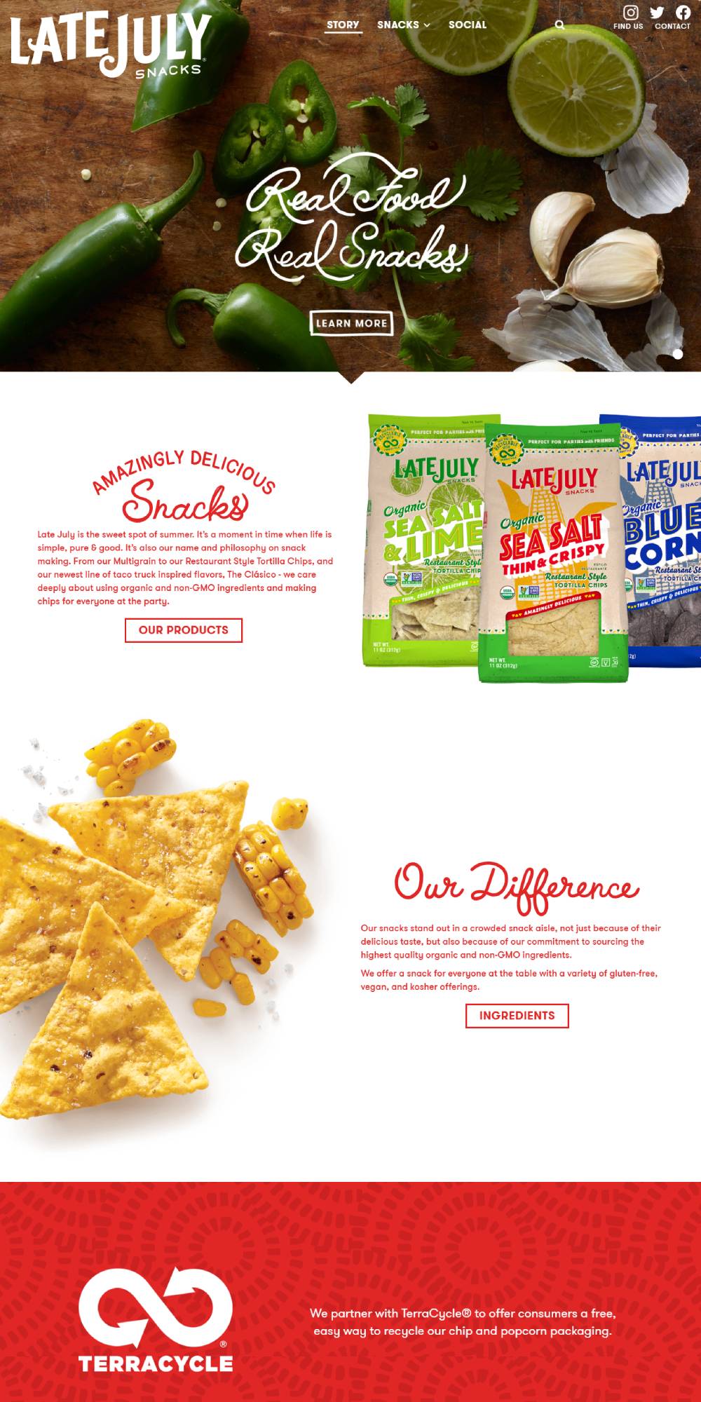 snacks website design 