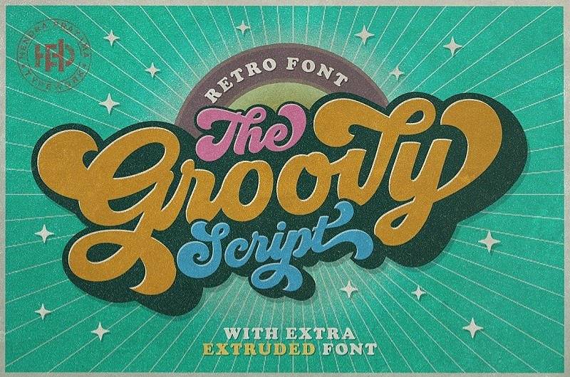 retro font design 