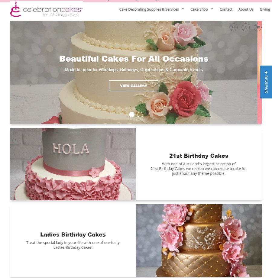 cake website design 